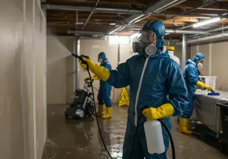 Basement Sanitization and Antimicrobial Treatment process in White Mountain Lake, AZ